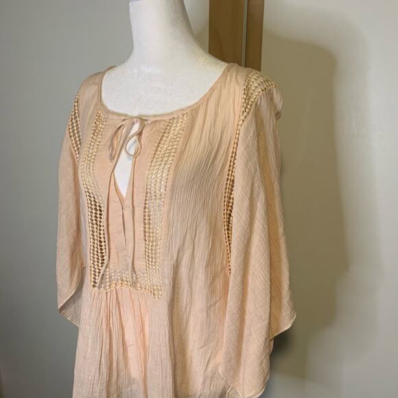 Calypso St. Barth light pink peasant top size S - Picture 3 of 9